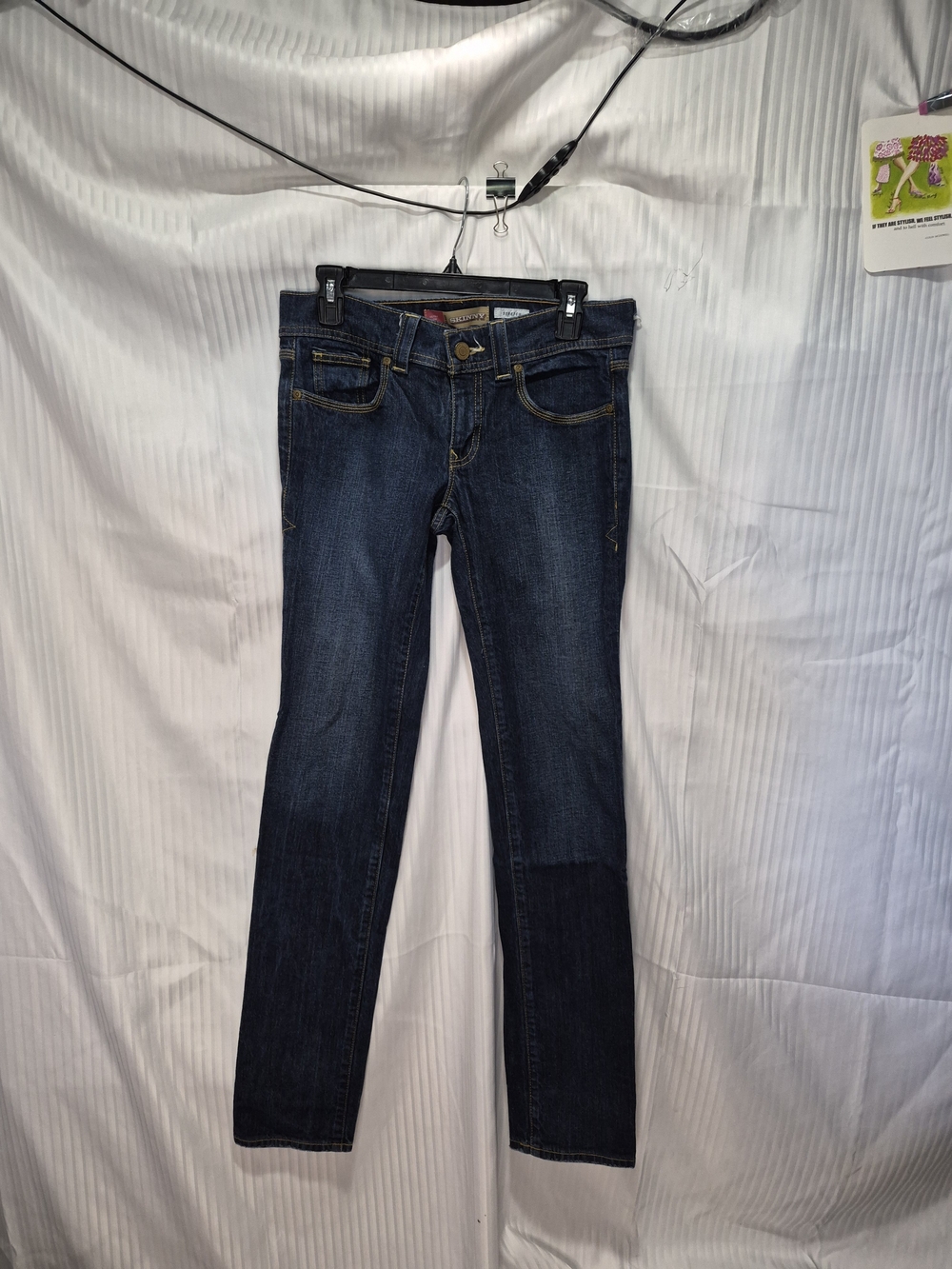 Old Navy Dark Blue Skinny Jeans - Slim Fit Stretch Denim Size 6 Long